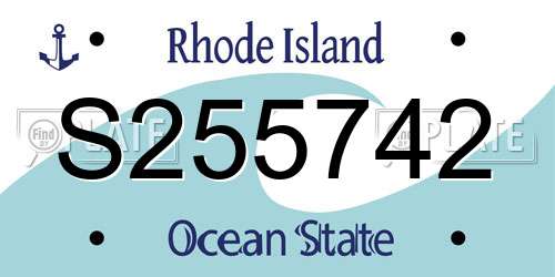 S255742 Rhode Island License Plate