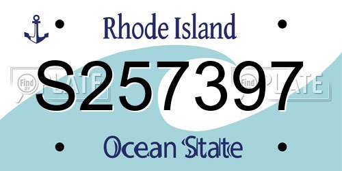 S257397 Rhode Island License Plate