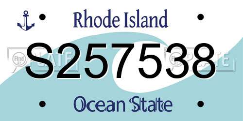 S257538 Rhode Island License Plate