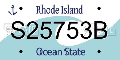 S25753B Rhode Island License Plate