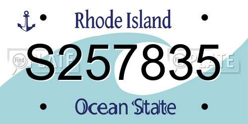 S257835 Rhode Island License Plate