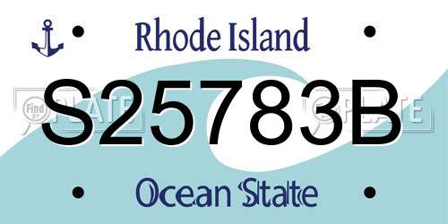 S25783B Rhode Island License Plate