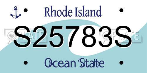 S25783S Rhode Island License Plate