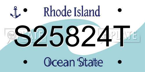 S25824T Rhode Island License Plate