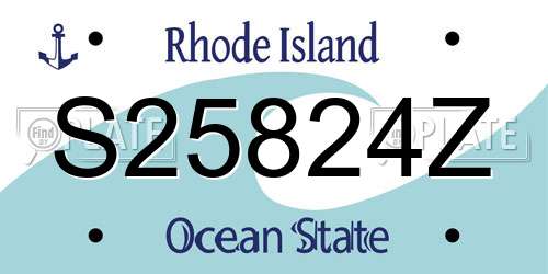 S25824Z Rhode Island License Plate