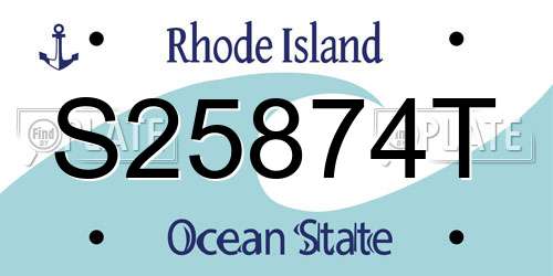 S25874T Rhode Island License Plate