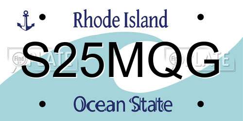 S25MQG Rhode Island License Plate
