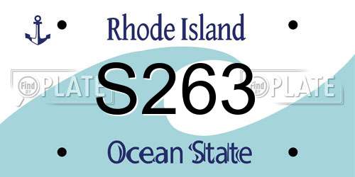S263 Rhode Island License Plate