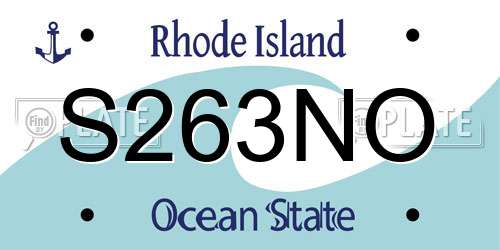 S263NO Rhode Island License Plate
