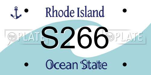 S266 Rhode Island License Plate