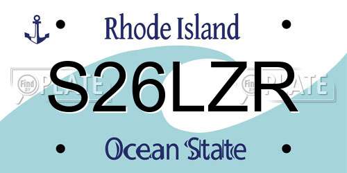 S26LZR Rhode Island License Plate