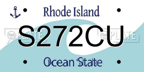 S272CU Rhode Island License Plate