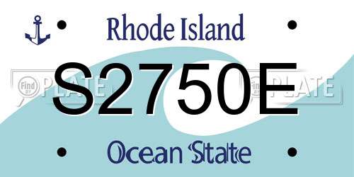 S2750E Rhode Island License Plate