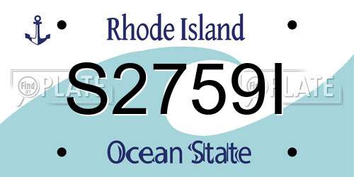S2759I Rhode Island License Plate