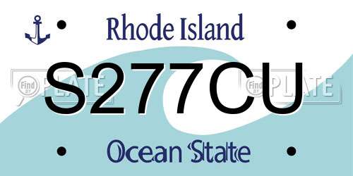 S277CU Rhode Island License Plate