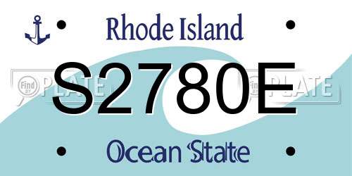 S2780E Rhode Island License Plate