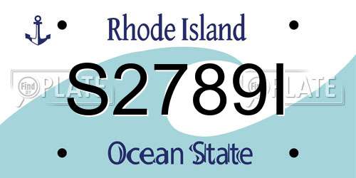 S2789I Rhode Island License Plate