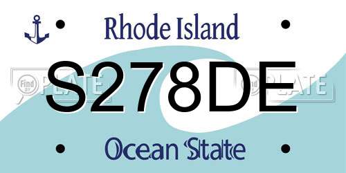 S278DE Rhode Island License Plate