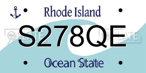 S278QE Rhode Island License Plate