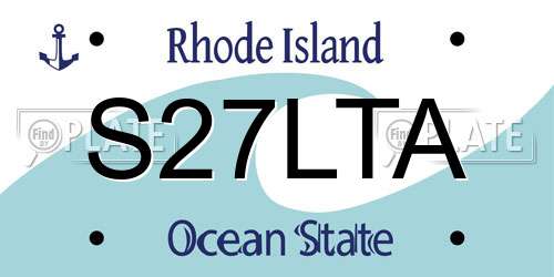 S27LTA Rhode Island License Plate
