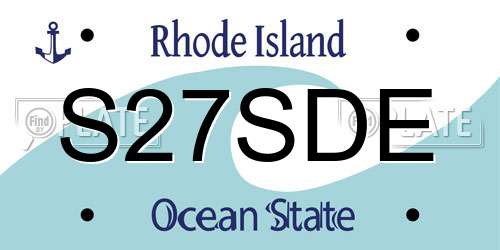 S27SDE Rhode Island License Plate
