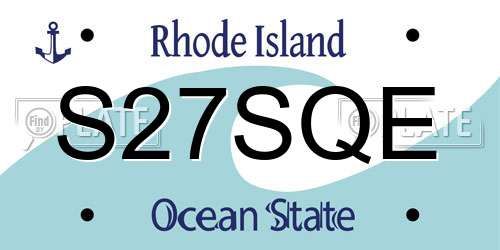 S27SQE Rhode Island License Plate