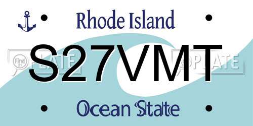 S27VMT Rhode Island License Plate