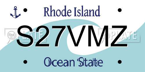 S27VMZ Rhode Island License Plate