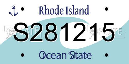 S281215 Rhode Island License Plate