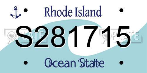 S281715 Rhode Island License Plate