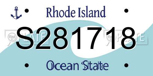 S281718 Rhode Island License Plate