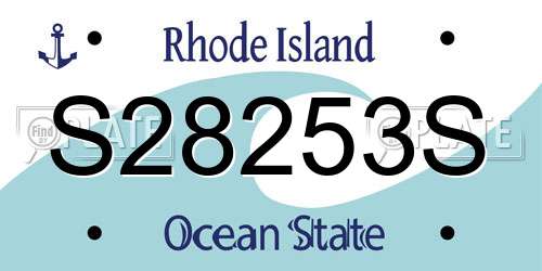 S28253S Rhode Island License Plate