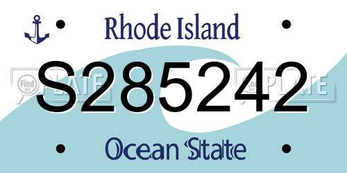 S285242 Rhode Island License Plate