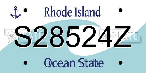 S28524Z Rhode Island License Plate