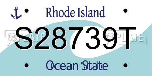 S28739T Rhode Island License Plate