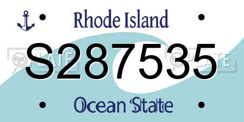 S287535 Rhode Island License Plate