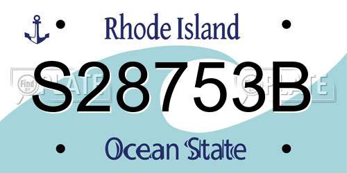 S28753B Rhode Island License Plate