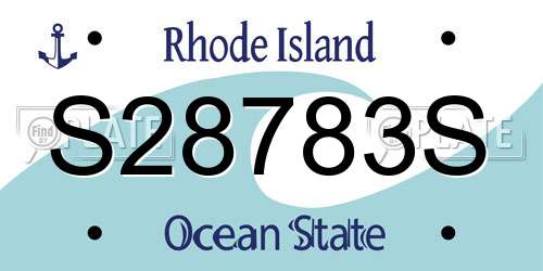 S28783S Rhode Island License Plate
