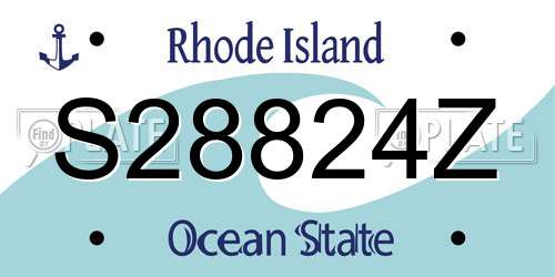 S28824Z Rhode Island License Plate