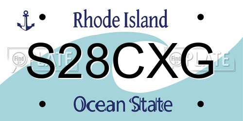 S28CXG Rhode Island License Plate