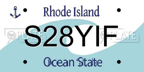 S28YIF Rhode Island License Plate