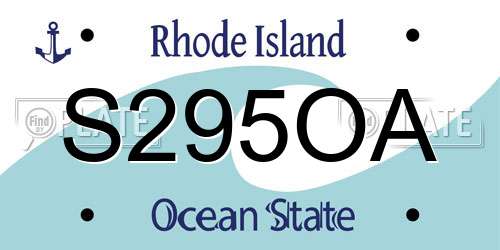 S295OA Rhode Island License Plate