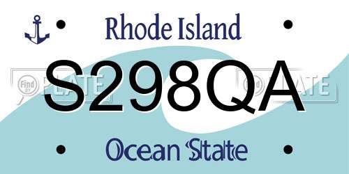 S298QA Rhode Island License Plate