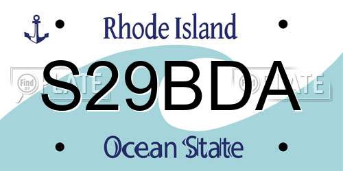 S29BDA Rhode Island License Plate