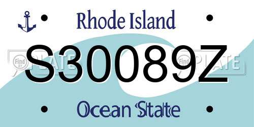 S30089Z Rhode Island License Plate