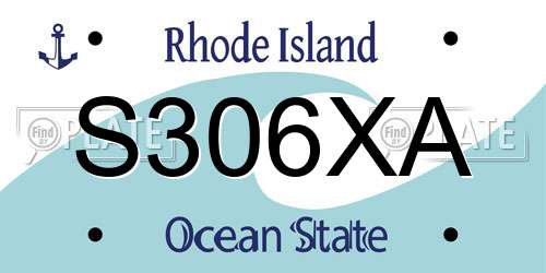 S306XA Rhode Island License Plate