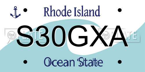 S30GXA Rhode Island License Plate