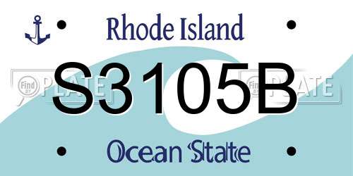 S3105B Rhode Island License Plate