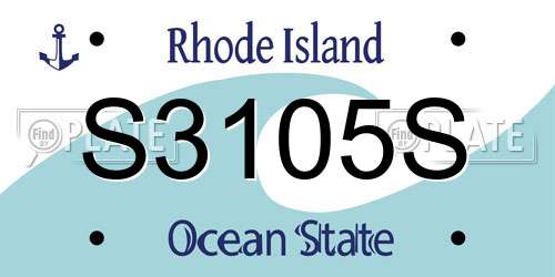 S3105S Rhode Island License Plate