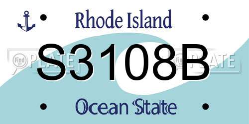 S3108B Rhode Island License Plate